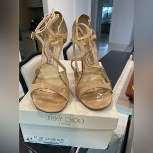 Jimmy Choo Lance Nude Strappy Sandals size 41
